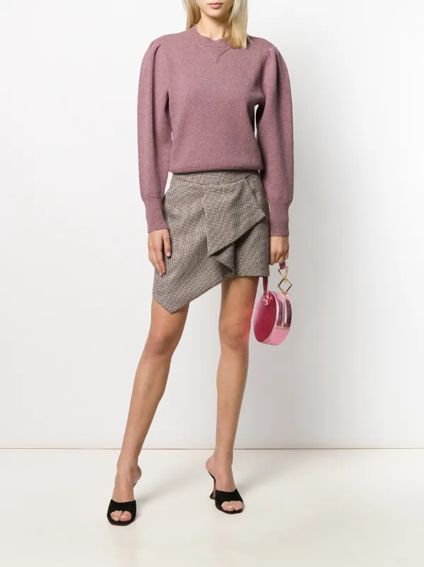 Alexandre Vauthier Check Pattern Draped Skirt Farfetch Com