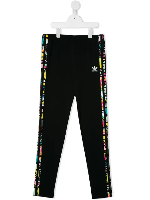 adidas Kids appliqué striped casual trousers