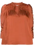 Ulla Johnson ruched puff sleeve blouse - Red