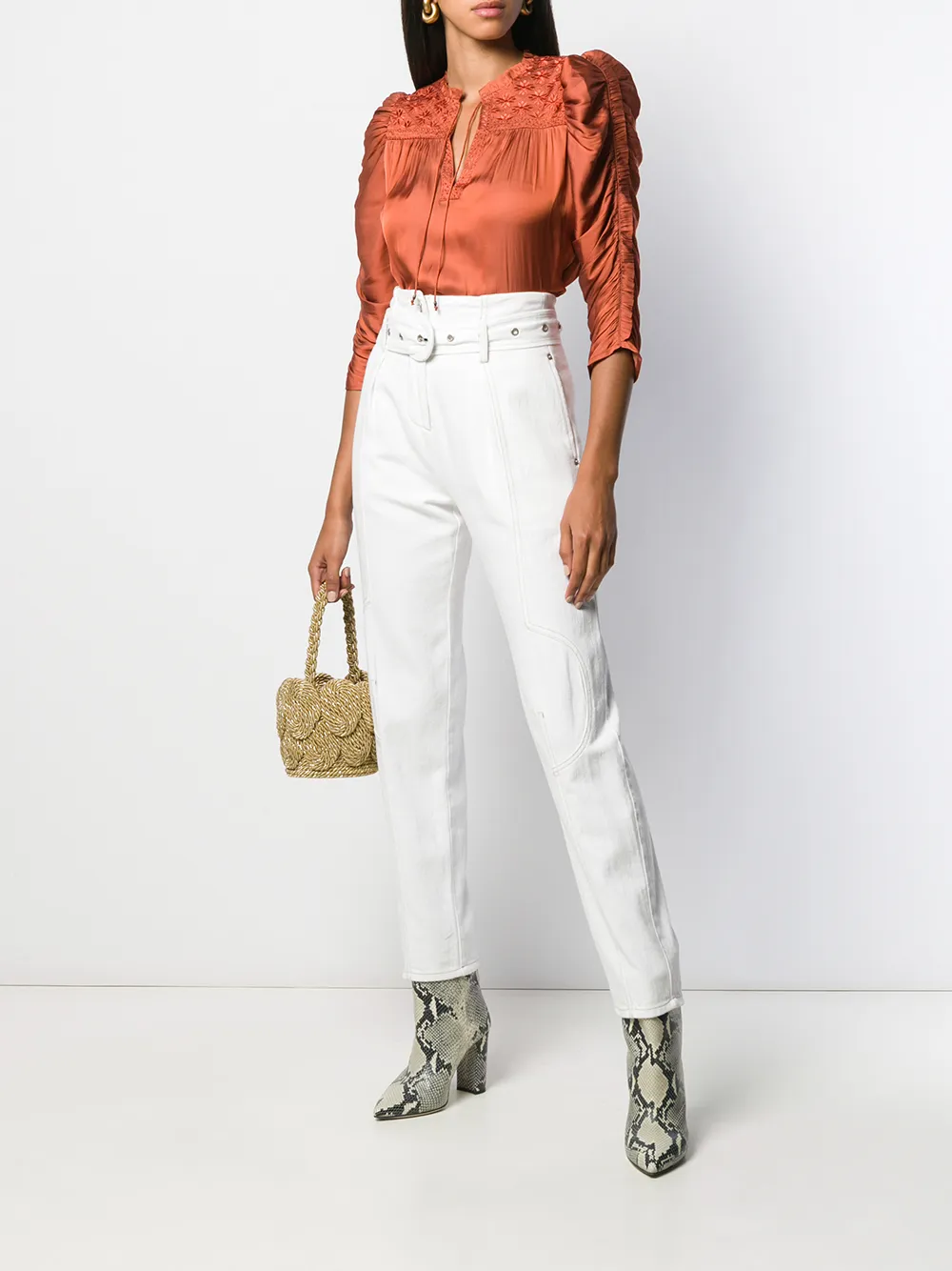 Ulla Johnson Blouse met pofmouwen - Rood