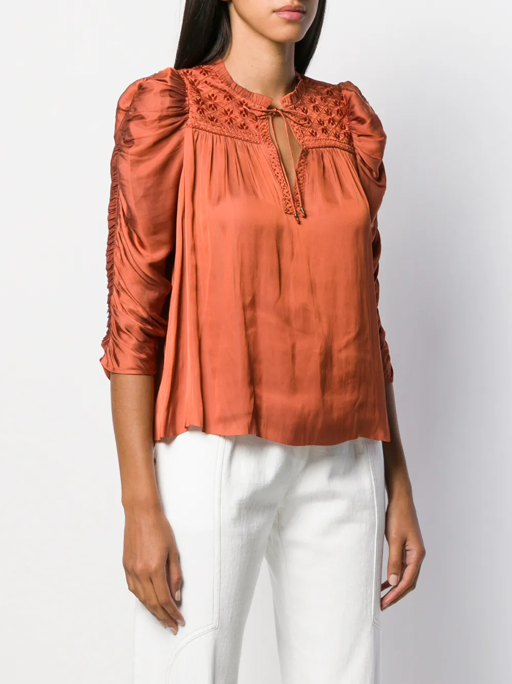 Ulla Johnson Blouse met pofmouwen Rood