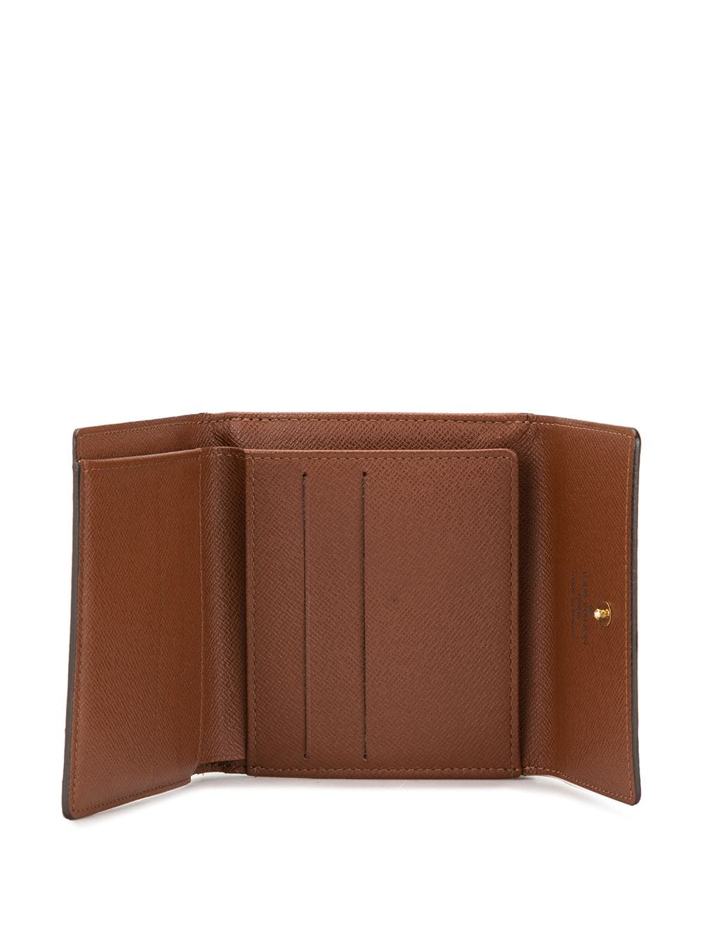 Louis Vuitton Brown Leather Monogram Flap Snap Closure Wallet