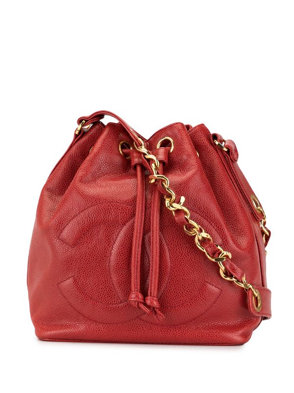 red chain shoulder bag