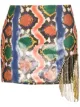 Image 1 of AREA snake-embossed embellished mini skirt