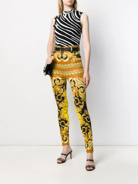VERSACE HIGH WAIST BAROQUE TROUSERS