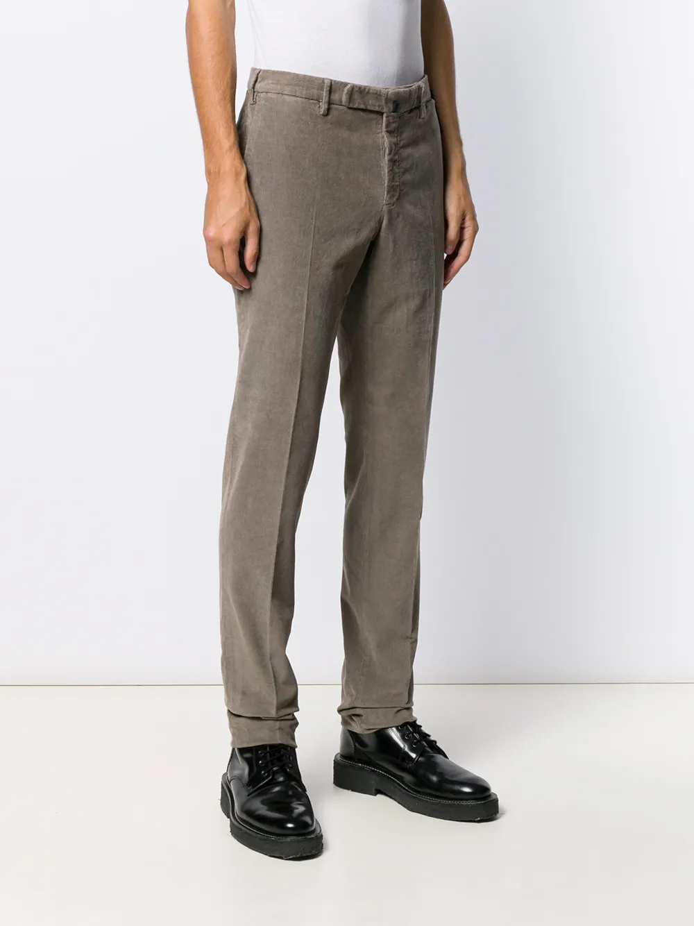 Incotex Ribfluwelen broek Bruin