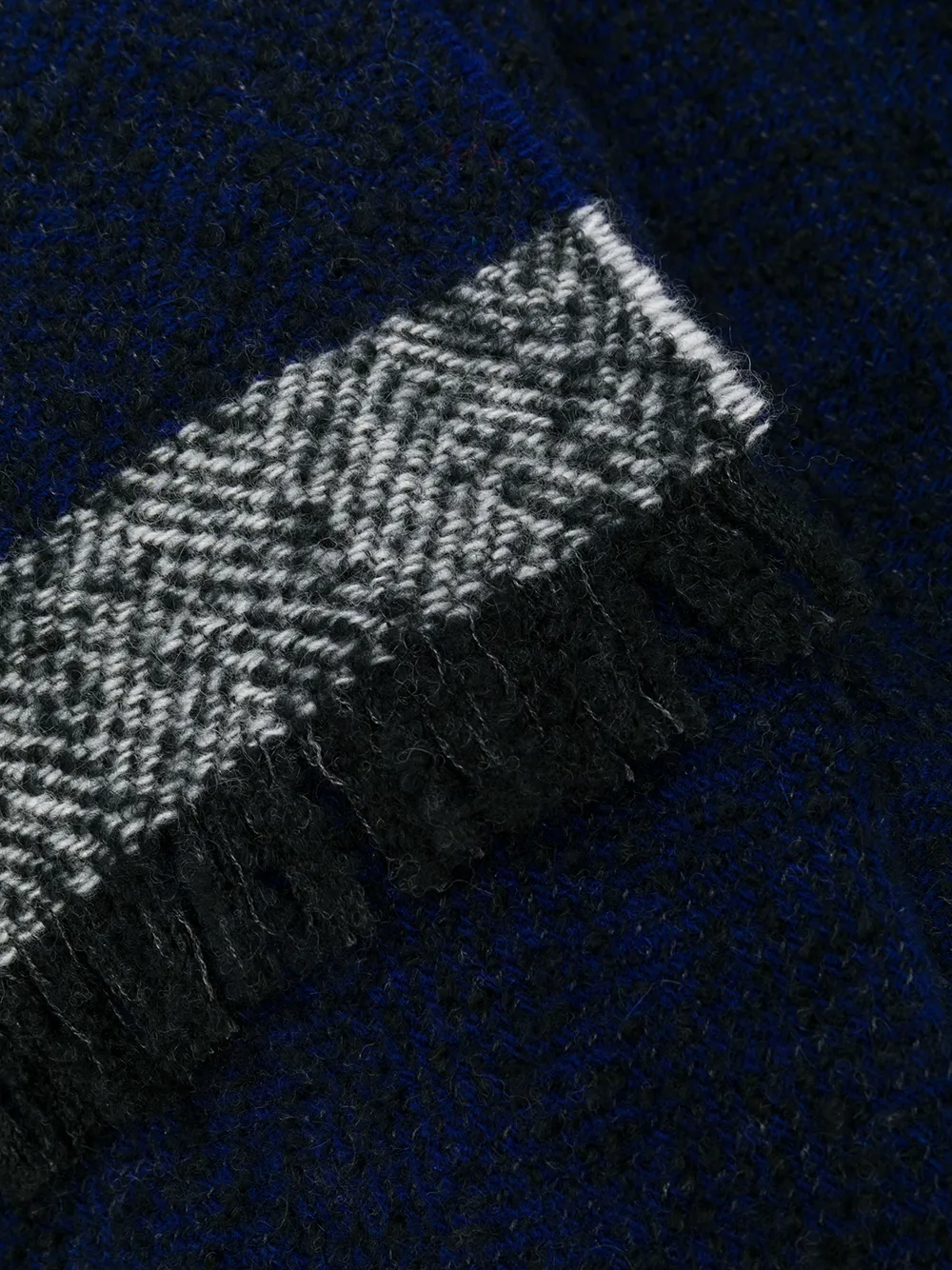 Zanone Sjaal met visgraat motief Blauw