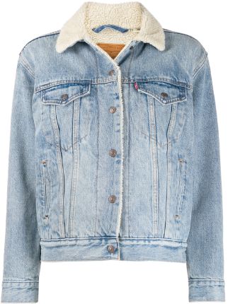 Shop Levi's faux shearling lined denim jacket with Express Delivery -  FARFETCH