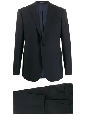 Giorgio Armani ウールブレンド スーツ | ブルー | FARFETCH JP