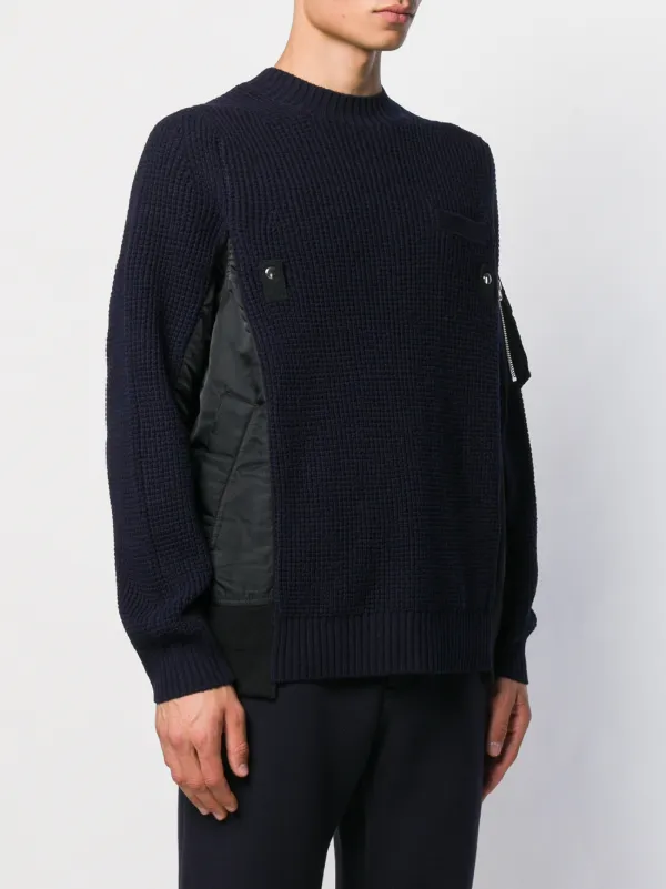 Sacai Contrast Panel Sweater - Farfetch