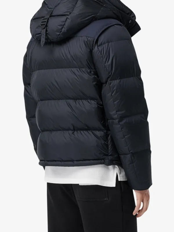 burberry detachable sleeve hooded puffer jacket