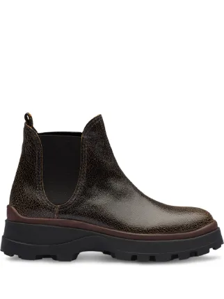 Miu Miu cracked effect Ankle Boots Farfetch