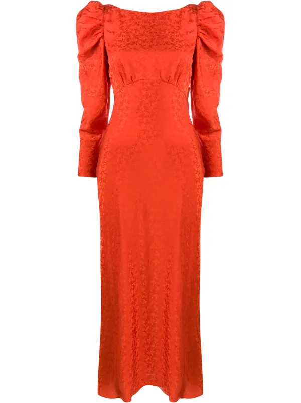 orange silk maxi dress