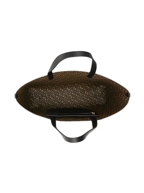 embossed monogram motif leather tote