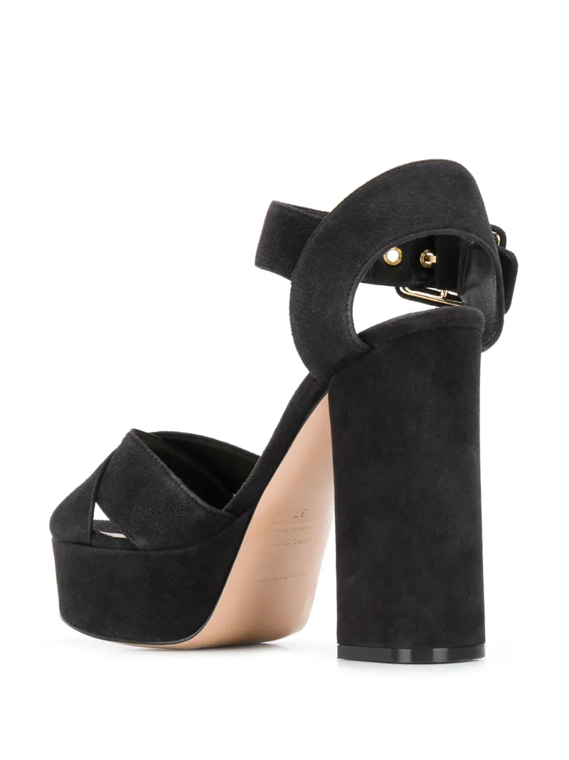 black rubber platform sandals