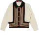الصورة 1 من Burberry Kids كارديغان كشمير وصوف مزين بخطوط أيكون