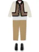 الصورة 2 من Burberry Kids كارديغان كشمير وصوف مزين بخطوط أيكون