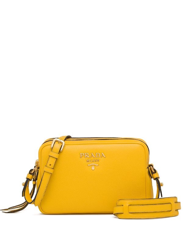 yellow leather prada bag 