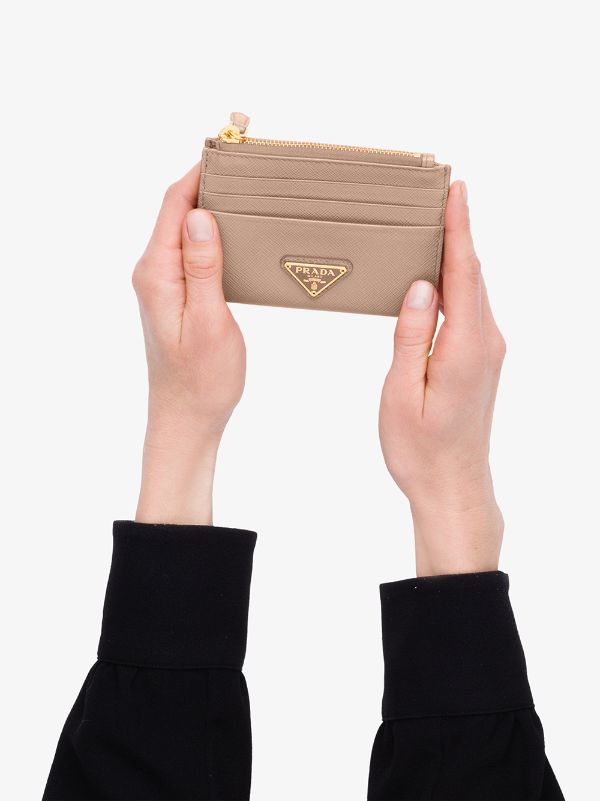 Prada logo-plaque Leather Cardholder - Farfetch