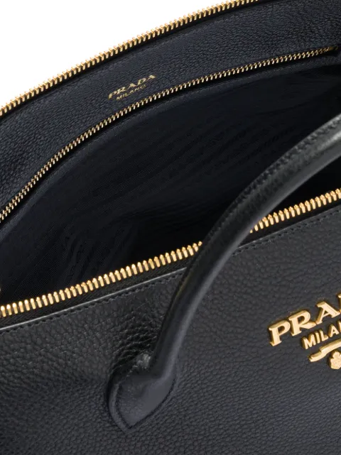 Prada logo plaque tote Clearance