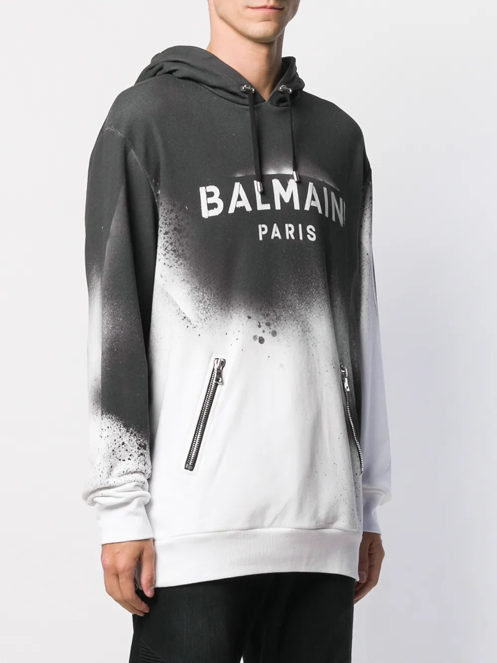 balmain graffiti hoodie