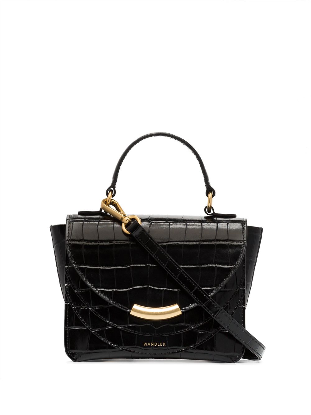 black mini tote handbag