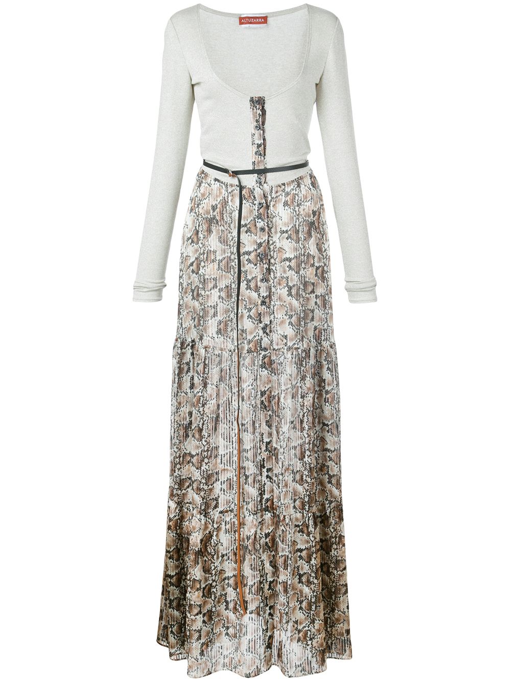 ALTUZARRA POLLIE SNAKE-EFFECT MAXI DRESS