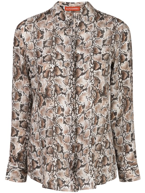 silk snake print shirt