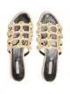 Fabrizio Viti Daisy floral-appliqued raffia slides