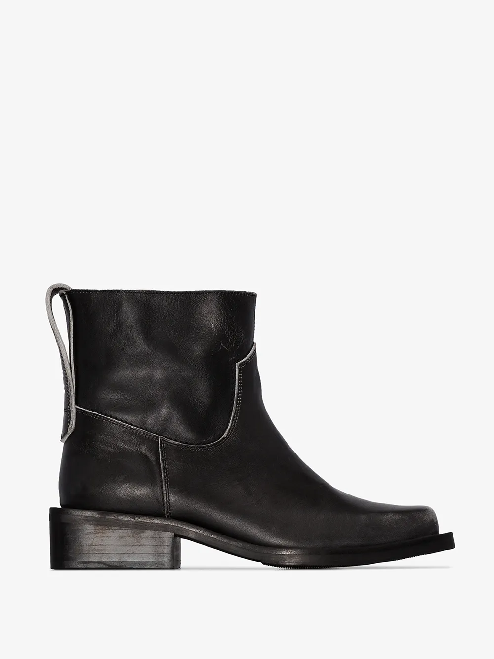 GANNI GANNI BLACK MC 40 DISTRESSED LEATHER BOOTS,S103314419763
