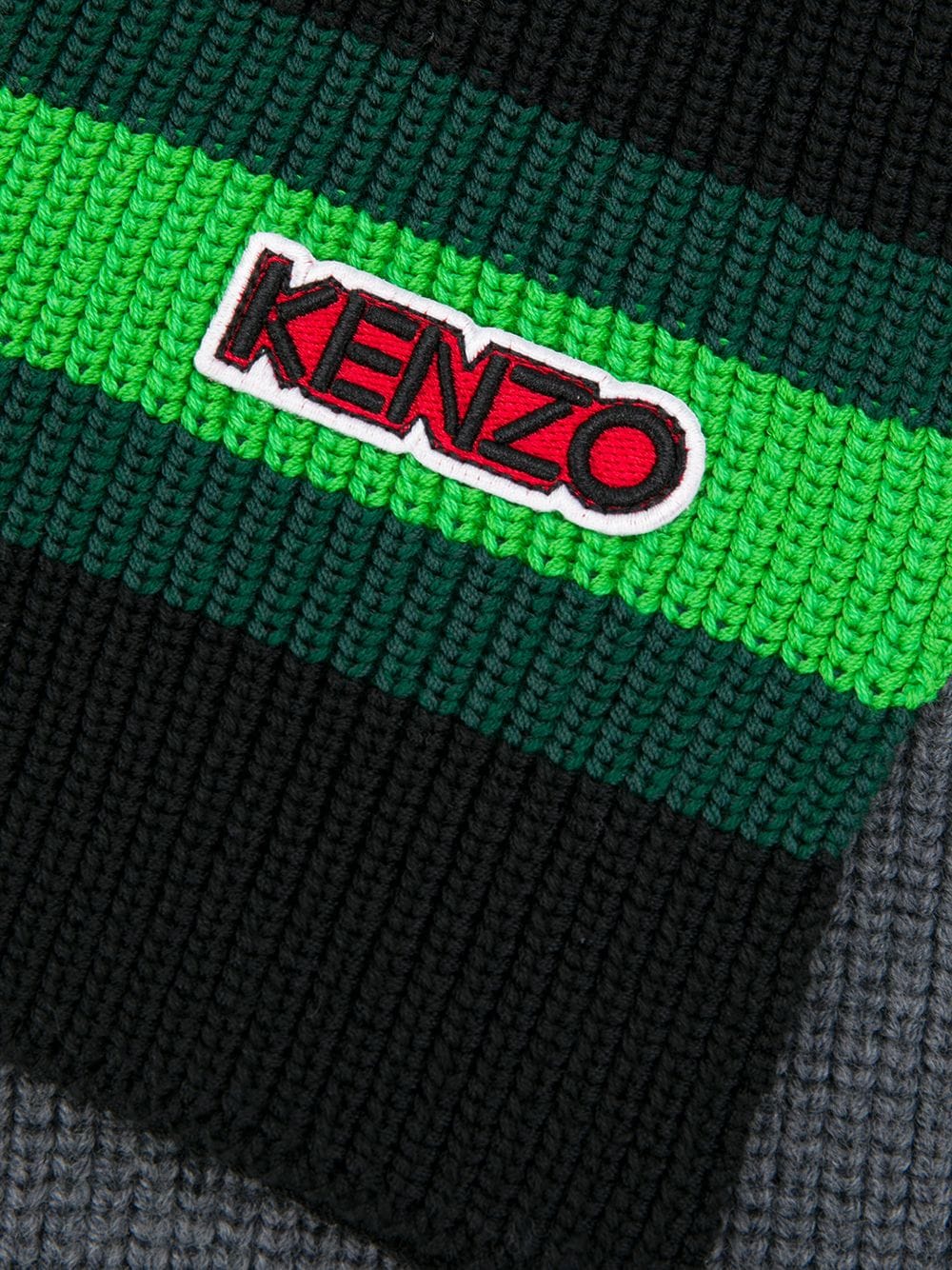 фото Kenzo вязаный шарф с нашивкой-логотипом