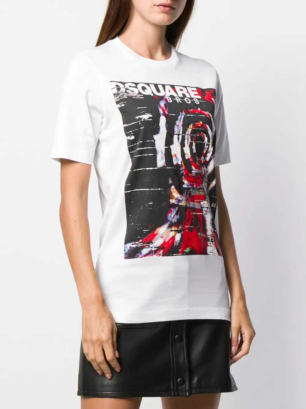 DSQUARED2 T-shirt met logoprint Wit