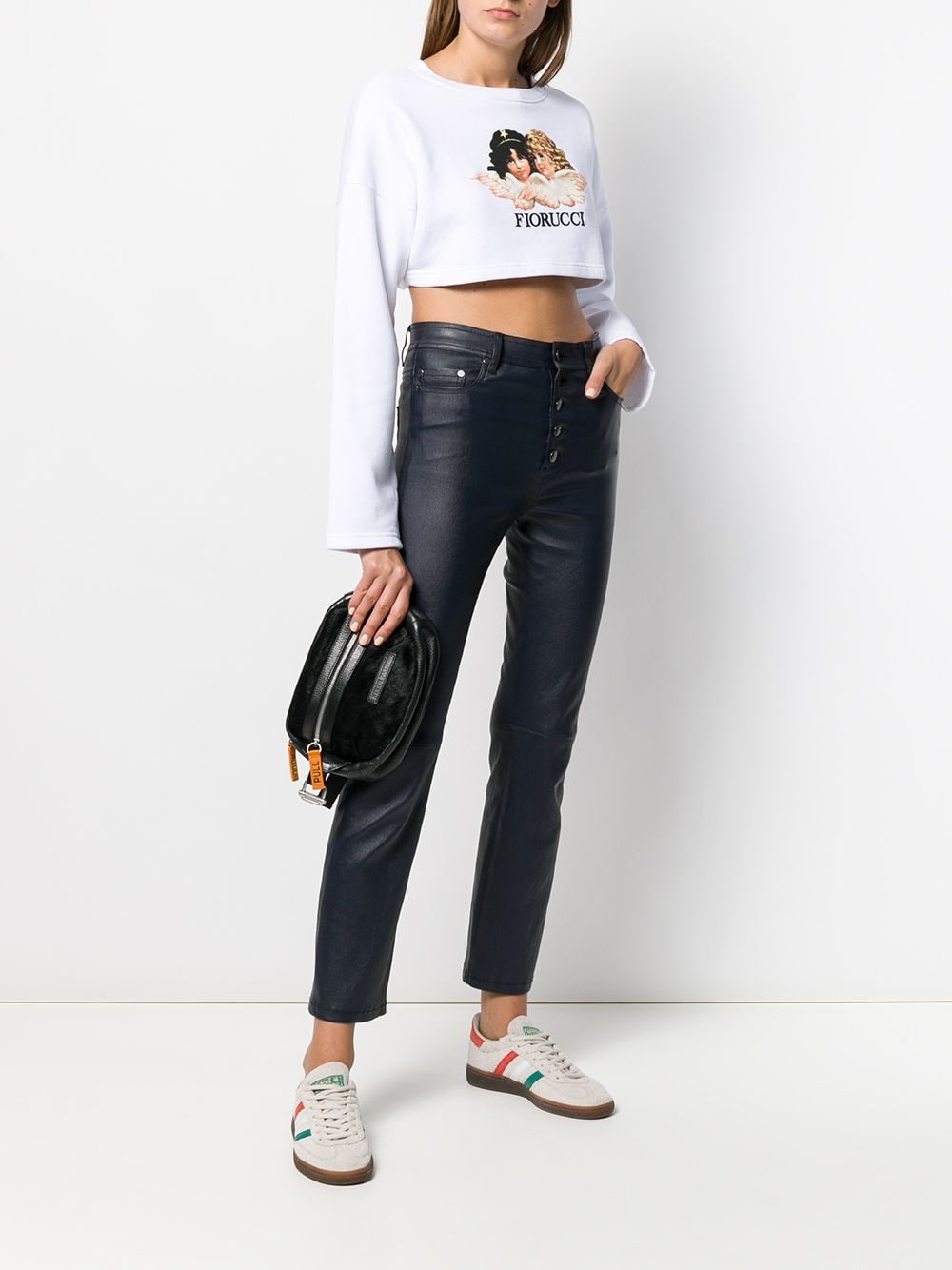 Shop Fiorucci Vintage Angels cropped sweatshirt with Express Delivery ...