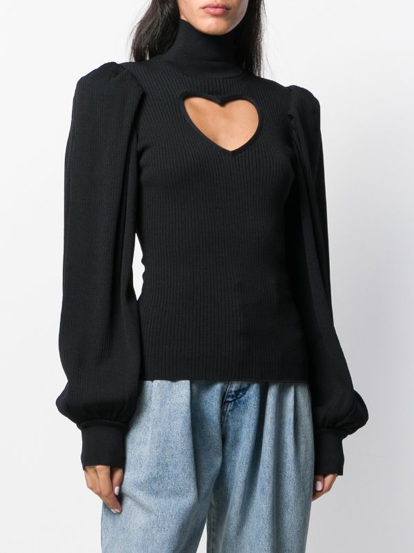 heart cut out sweater