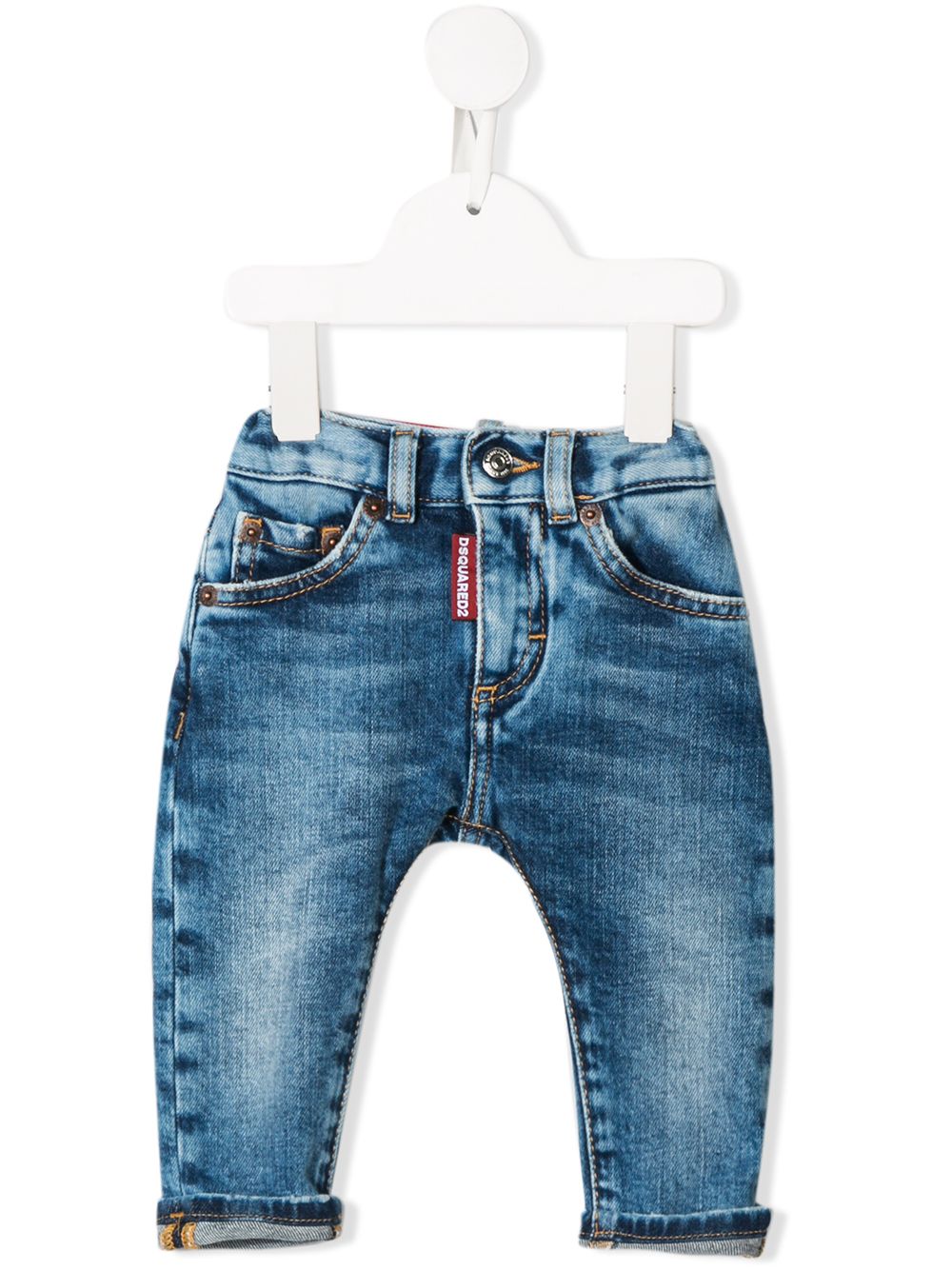 фото Dsquared2 kids джинсы с эффектом потертости