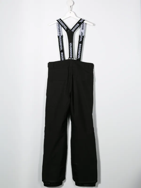 black dungaree trousers