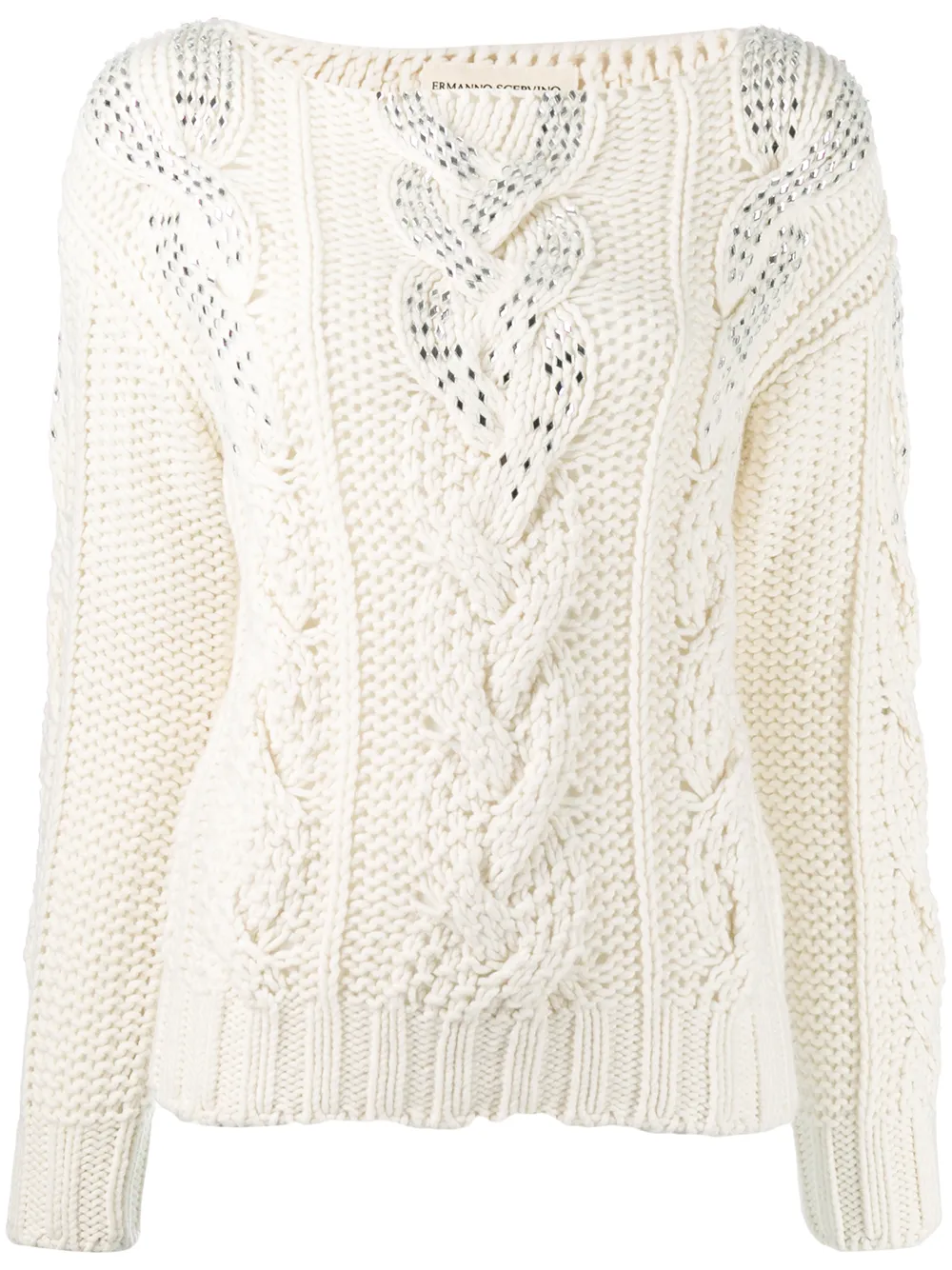 Ermanno Scervino Pullover Mit Zopfmuster 66jCW iOUFM Ermanno Scervino Pullover Mit Zopfmuster 66jCW iOUFM