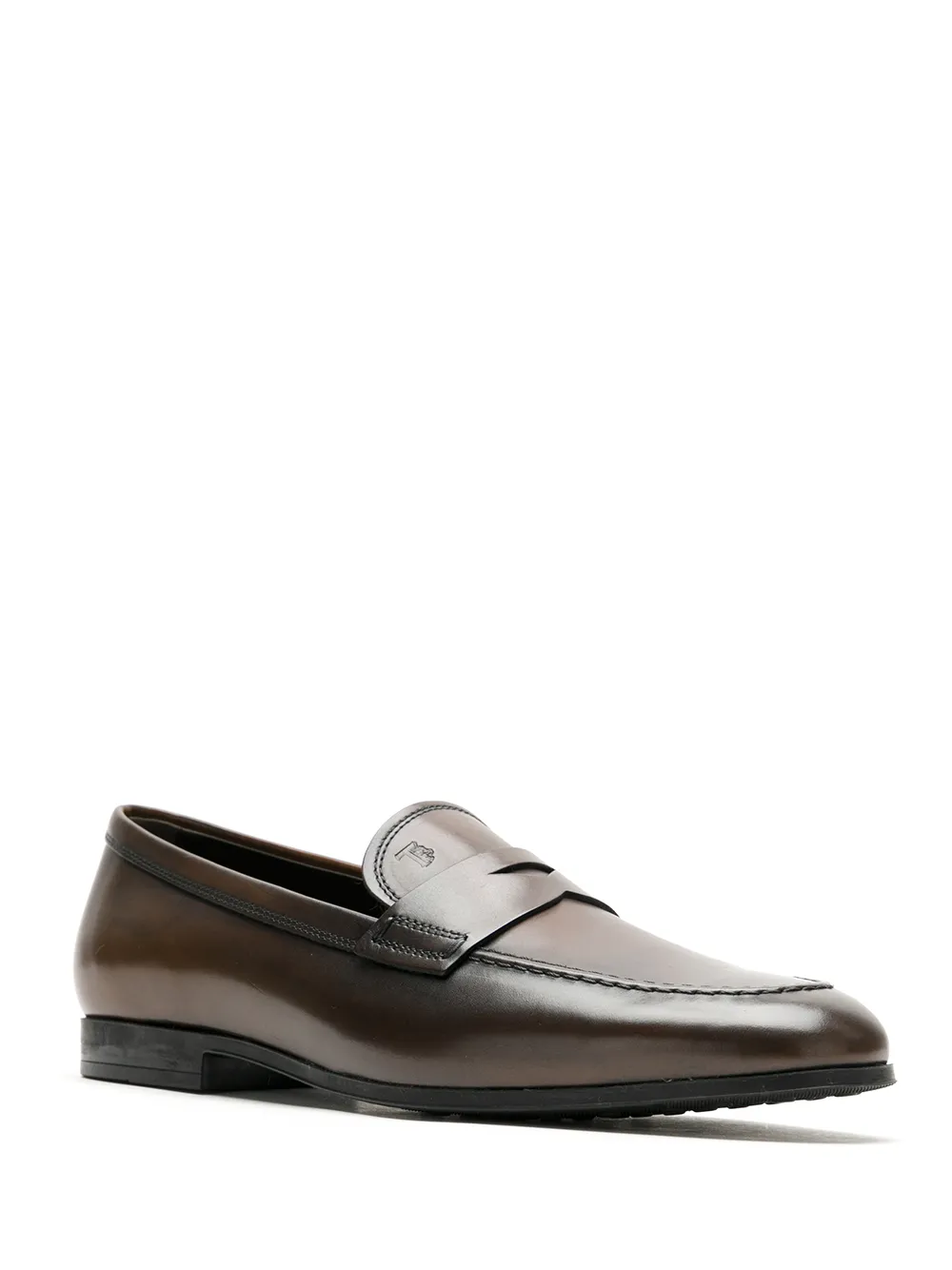 Tod's smooth leather loafers Brown