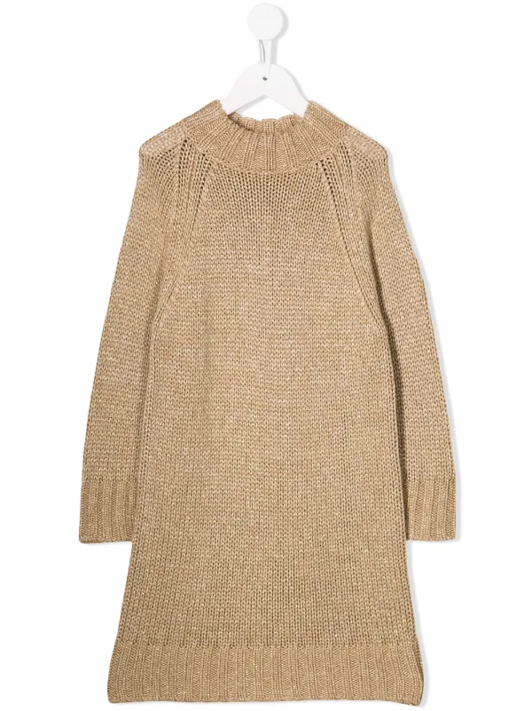 beige knitted jumper dress