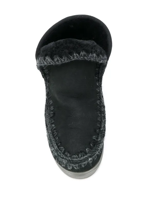 Mou Crochet stitch-trim Sneaker Boots Black FARFETCH PH