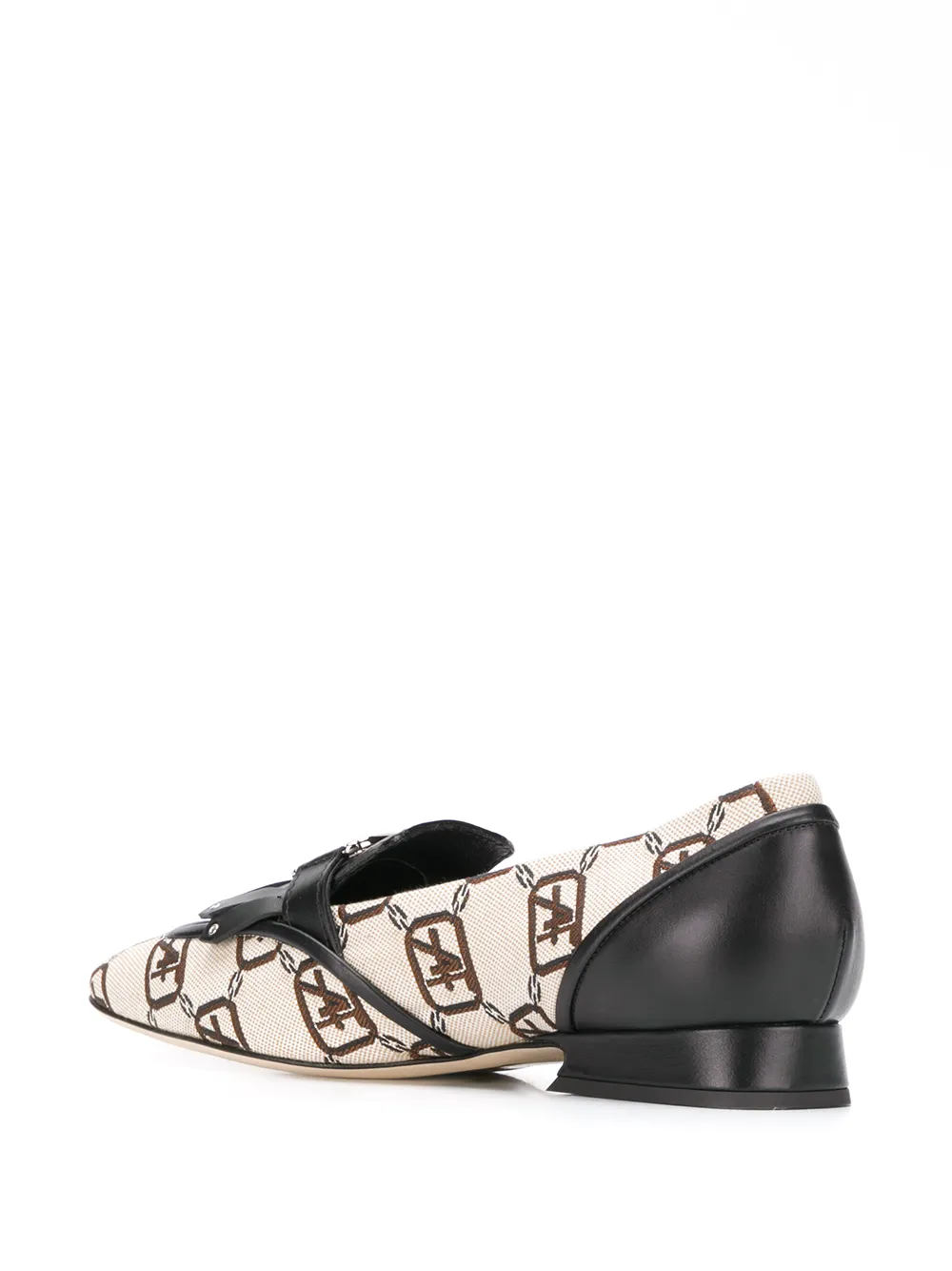 Alberta Ferretti logo print loafers Neutrals