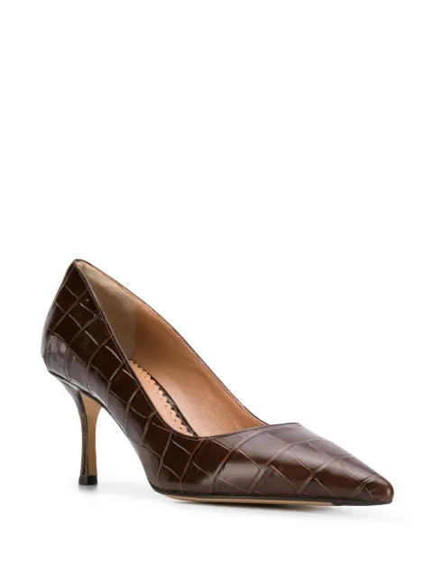 brown croc pumps