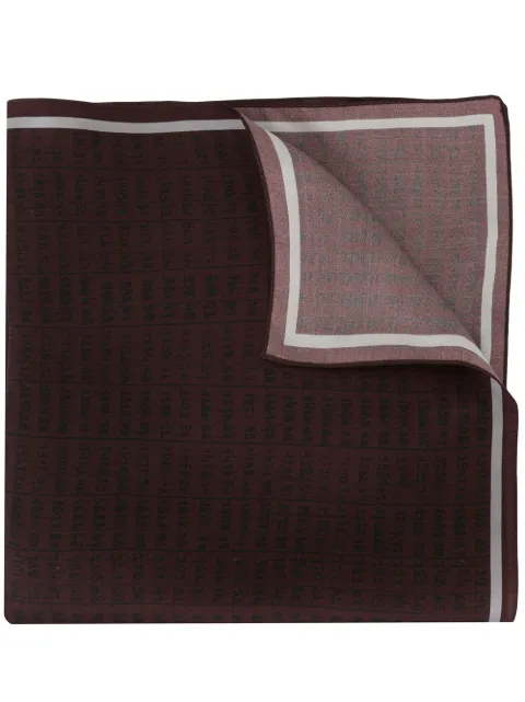 Zegna numeric print scarf