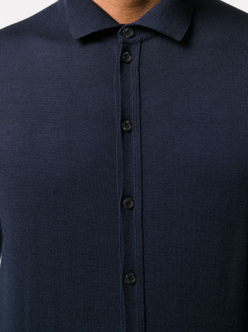 Shop John Smedley Roston Wool Shirt In Blue