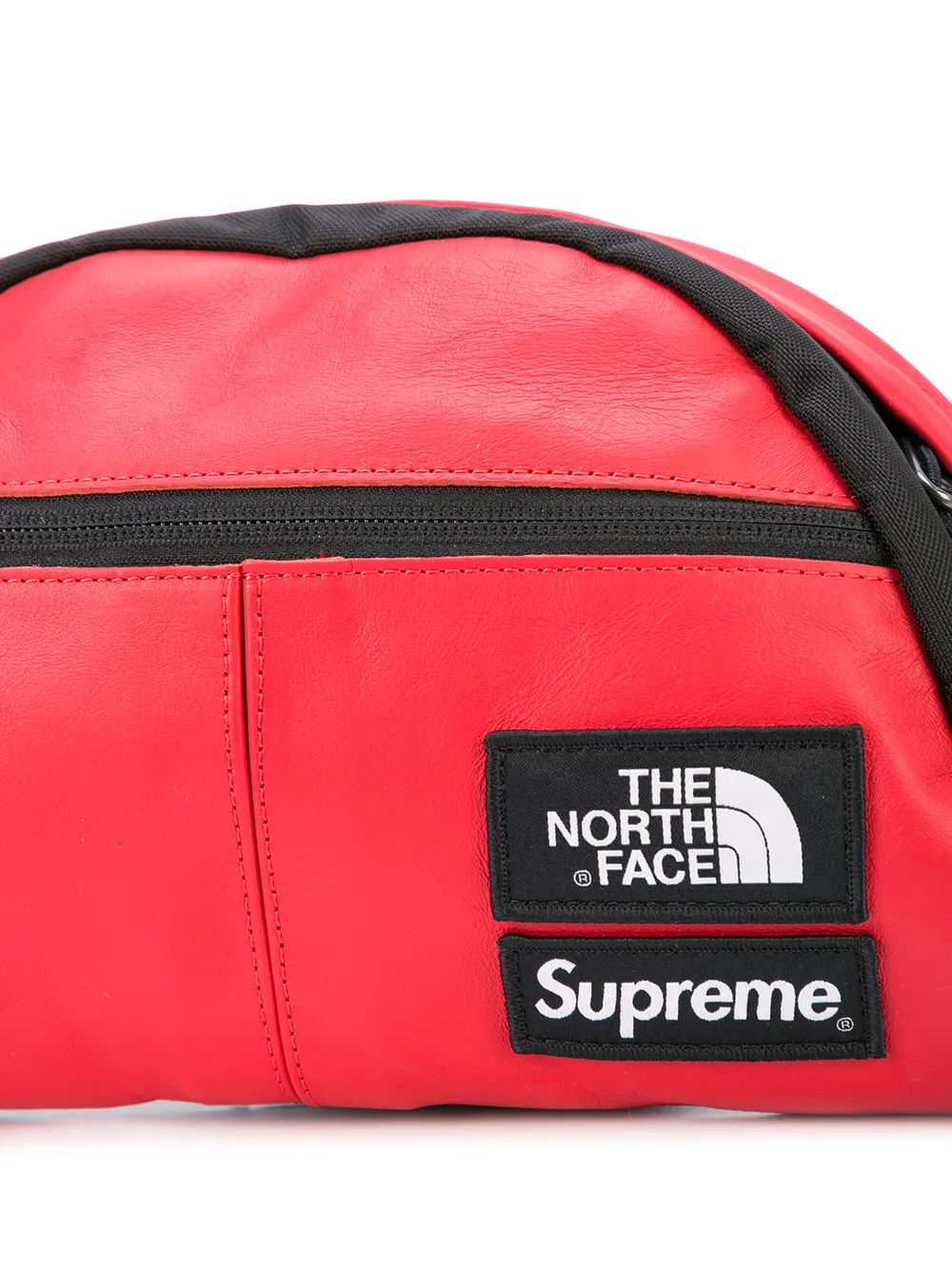 Supreme Leather Waist Bag Red