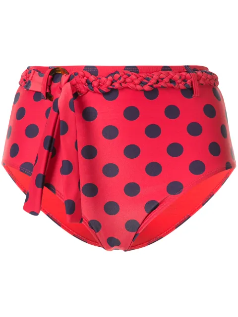 Duskii Cerise high-rise bikini bottoms