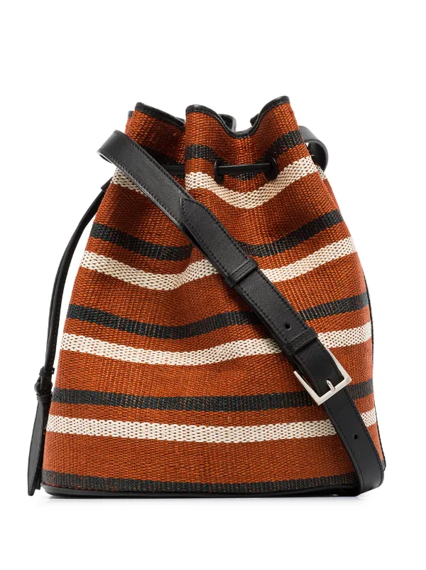 striped bucket bag