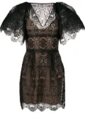 Alberta Ferretti short lace dress - Black
