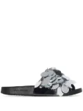 Rabanne sequin strap slides - Silver