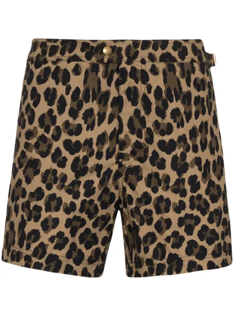TOM FORD leopard print swim shorts 
